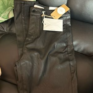 Kancan Black Faux Leather Skinny Pants